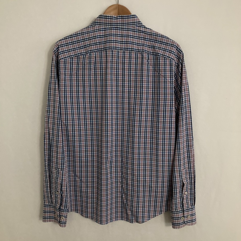 Untuckit Nathanson Performance Shirt Mens L Button Down Check Lightweight Preppy